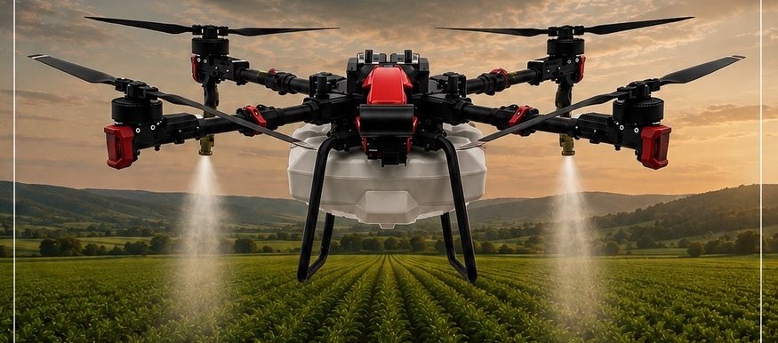 Агродрон XAG P100 Pro у польоті над полем — аерозйомка та картографування ділянки